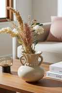 Sand Pearl Neck Stoneware Vase