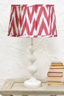 Scalloped Cotton Ikat Lampshade Pink