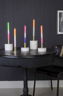 Set of 4 Dipdye Taper Candles in Green, White and Pink