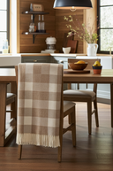 Supersoft Herringbone Lambswool Throw Beige Check
