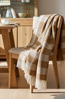 Supersoft Herringbone Lambswool Throw Caramel Check