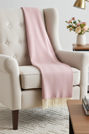Supersoft Herringbone Lambswool Throw Pale Pink