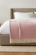 Supersoft Herringbone Lambswool Throw Pale Pink