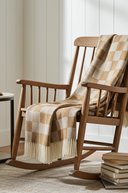 Supersoft Herringbone Lambswool Throw Caramel Check