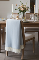 Supersoft Herringbone Lambswool Throw Ice Blue