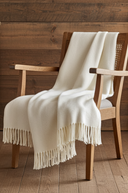 Supersoft Herringbone Lambswool Throw Oatmeal