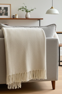 Supersoft Herringbone Lambswool Throw Oatmeal