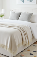 Supersoft Herringbone Lambswool Throw Oatmeal