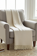 Supersoft Herringbone Lambswool Throw Oatmeal