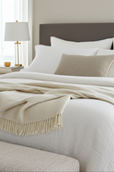 Supersoft Herringbone Lambswool Throw Oatmeal