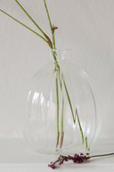 Tall Clear Ribbed Glass Vase