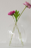 Tall Clear Ribbed Glass Vase