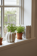 White Ceramic Pumpkin 21cm - The Irish Country Home