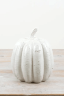 White Ceramic Pumpkin 21cm - The Irish Country Home