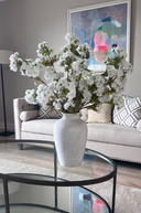 Faux White Cherry Blossom Spray