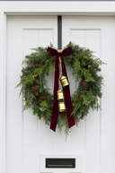 Mixed Foliage Wreath with Bow & Bells