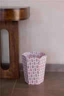 Pink Floral Block Print Paper Basket - The Irish Country Home