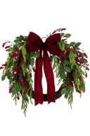 Berry Jute Wreath with Velvet Bow 60cm - The Irish Country Home