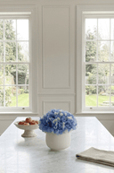 Faux Blue Hydrangeas in Ribbed Pot - The Irish Country Home