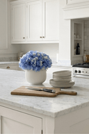 Faux Blue Hydrangeas in Ribbed Pot - The Irish Country Home