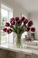 Faux Burgundy Parrot Tulip Bunch