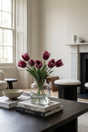 Faux Burgundy Parrot Tulip Bunch