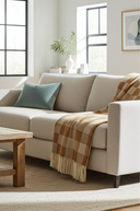 Supersoft Herringbone Lambswool Throw Caramel Check