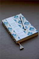 Block Printed Ruled Notebook (A5) - Trellis Indigo - The Irish Country Home