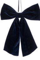 Dark Blue Velvet Bow 31cm - The Irish Country Home