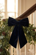 Dark Blue Velvet Bow 31cm - The Irish Country Home