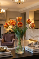 Faux Orange Flame Parrot Tulip Bunch