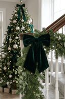 Green Velvet Bow 31cm - The Irish Country Home