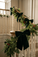 Green Velvet Bow 31cm - The Irish Country Home