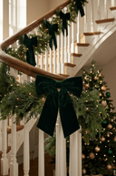 Green Velvet Bow 31cm - The Irish Country Home