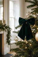 Green Velvet Bow 31cm - The Irish Country Home
