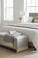 Luxury Supersoft Herringbone Lambswool Throw Grey