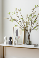 Faux Green & Cream Willow Kitten Branch