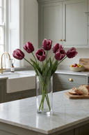 Faux Burgundy Parrot Tulip Bunch