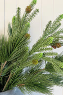 Faux Pine branch with cones 76cm