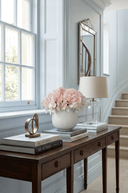 Faux Pink Hydrangeas in Ribbed Pot - The Irish Country Home