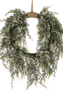 Snowy Cedar Jute Wreath 64cm - The Irish Country Home