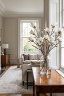 Faux Magnolia Stelata Spray White