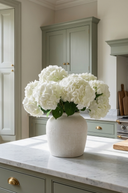 Faux White Mophead Hydrangea Stem