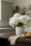Faux White Mophead Hydrangea Stem