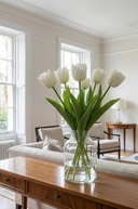 Faux White & Green Tulip Bunch