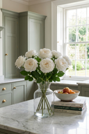 Faux Fresh Touch White Rose Stem