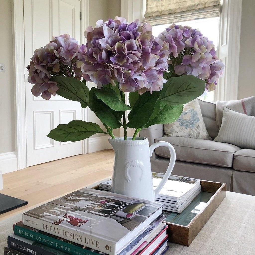 Purple & Green French Hydrangea Stem - The Irish Country Home