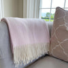 Luxury Supersoft Herringbone Lambswool Throw Baby Pink - The Irish Country Home