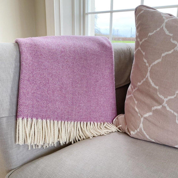 Luxury Supersoft Lambswool Throw Pink - The Irish Country Home