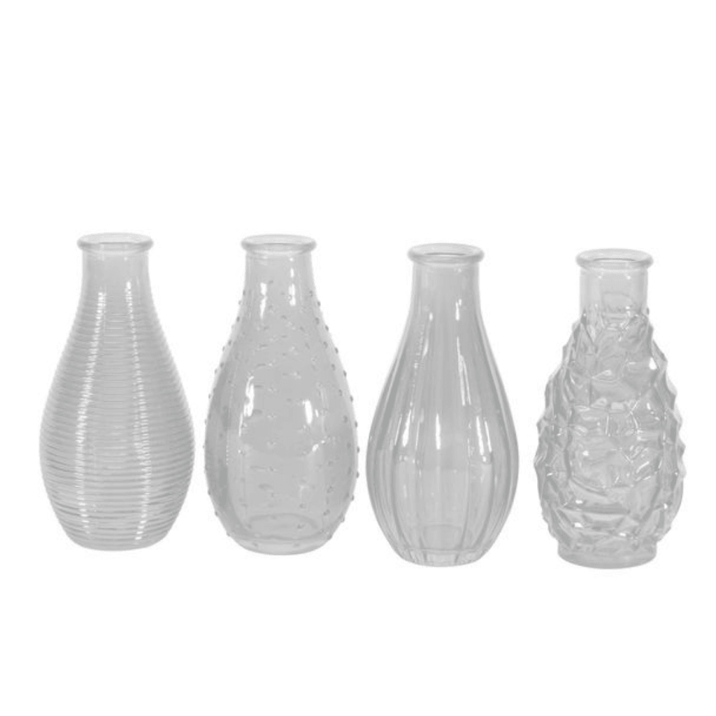 Clear Vintage Bud Vases - Set of 4 - The Irish Country Home